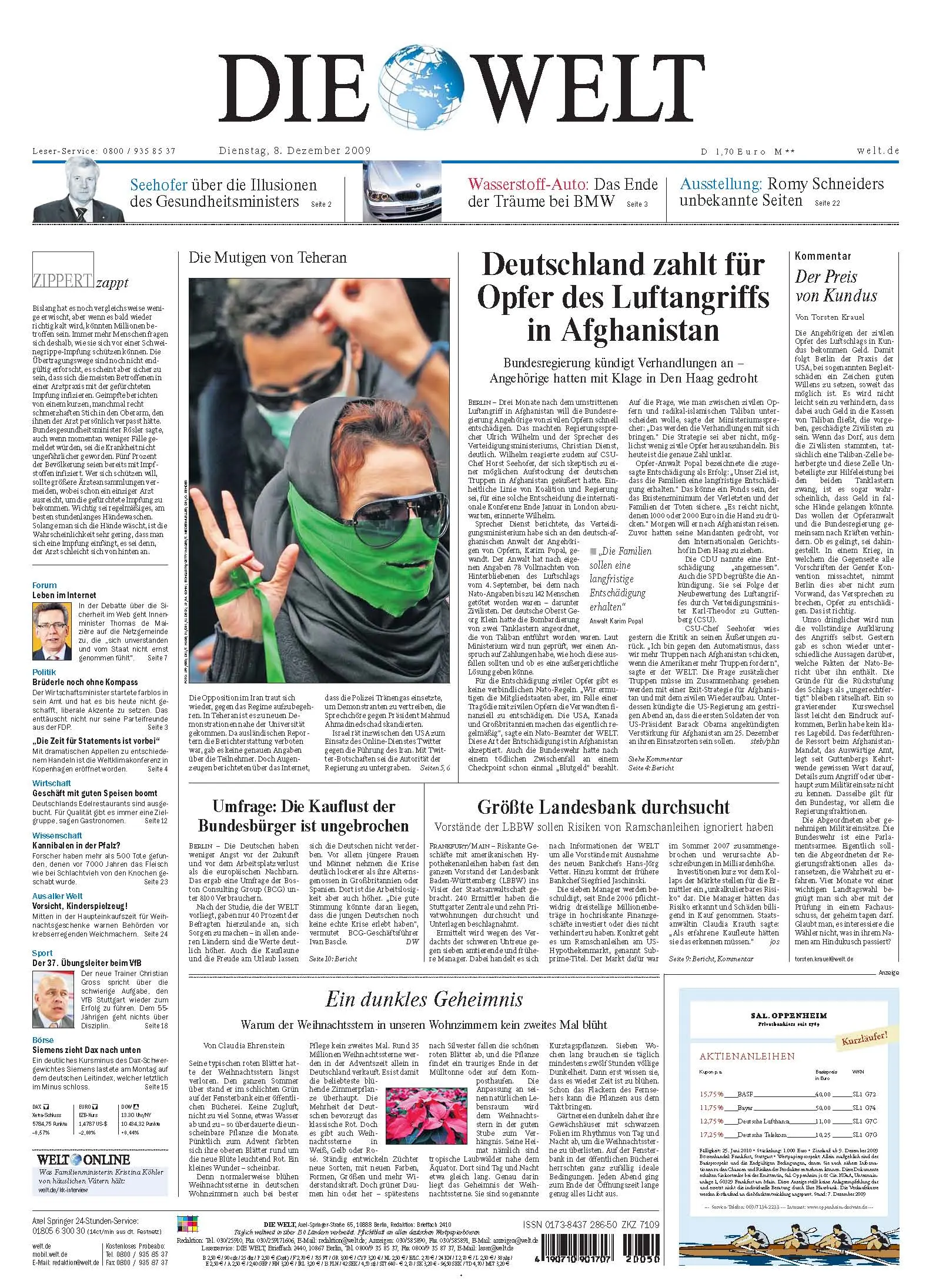Die Welt vom 9. Dezember 2009