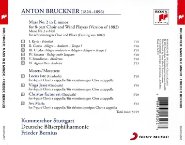 Frieder Bernius, Deutsche Bläserphilharmonie, Kammerchor Stuttgart - Bruckner: Mass in E minor (2014)