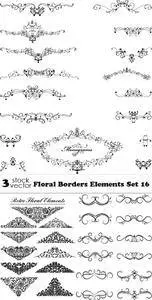 Vectors - Floral Borders Elements Set 16