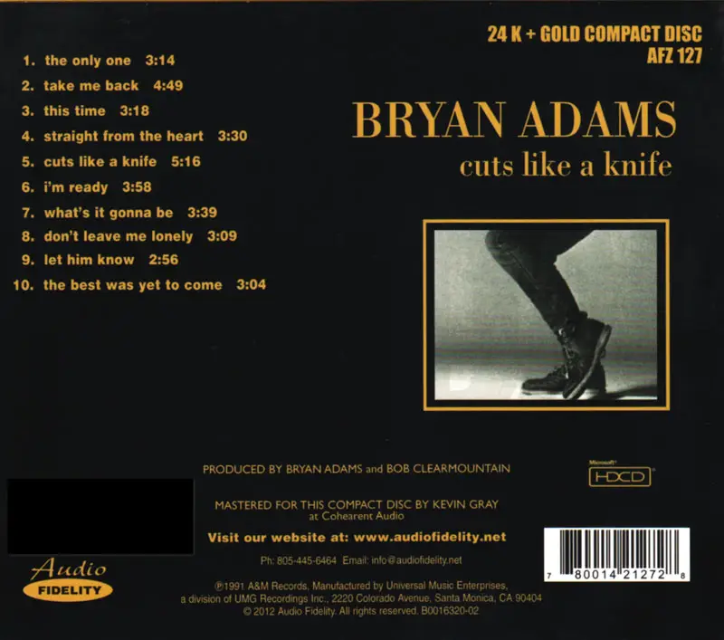 Bryan Adams - Cuts Like a Knife (1983) [2012, Audio Fidelity AFZ 127 ...