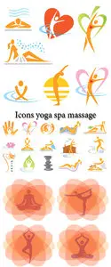 Stock: Icons yoga spa massage