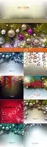 2015 Merry Christmas holiday vector background set 20