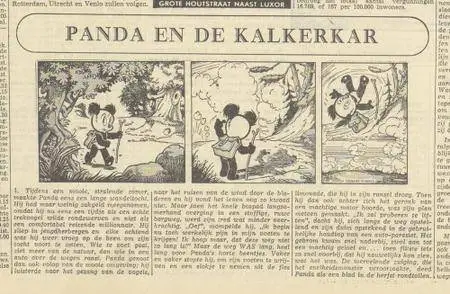 Kranten Strips 00 Panda V034 Panda En De Kalkerkar Haarlems Dagblad 1954