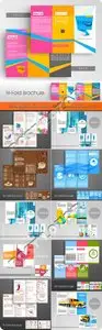 Business flyer brochure vector set - Tri fold business brochure vector set 50