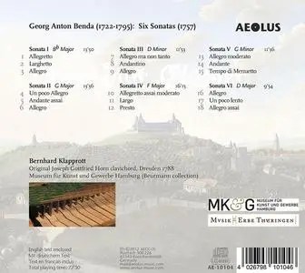 Bernhard Klapprott - Georg Anton Benda: Six Sonatas "für das Clavier" (2012)