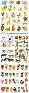 Vectors - Funny Cartoon Animals 36