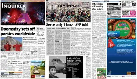 Philippine Daily Inquirer – December 22, 2012
