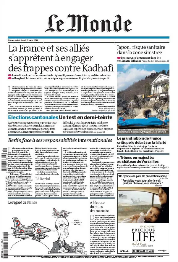 LE MONDE - Dimanche 20 et Lundi 21 mars 2011