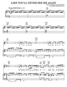 Like You'll Never See Me Again - Alicia Keys (Piano-Vocal-Guitar)
