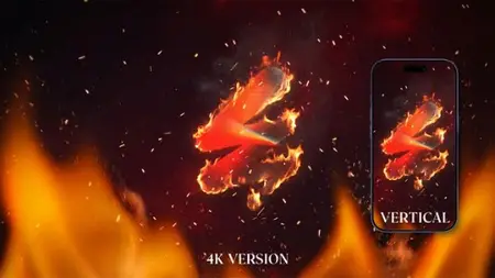 VdeoHive - Fire Sparks Logo Revael Vertical And Horizontal - 61592520