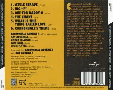 The Cannonball Adderley / Nat Adderley Quintet - Live in Europe: What Is This Thing Called Soul (1960) {Pablo OJC 801}
