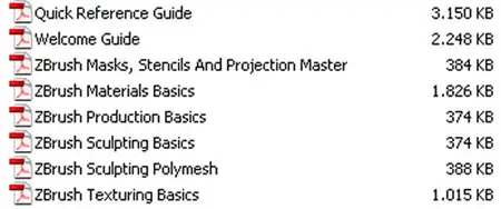 zbrush guies in .pdf