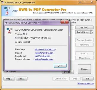 Any DWG to PDF Converter Pro 2013