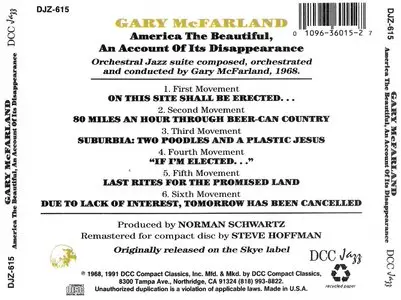 Gary McFarland - America The Beautiful: An Account Of Its Disappearance (1968) {DCC Jazz} **[RE-UP]**