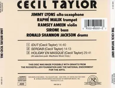 Cecil Taylor - The Cecil Taylor Unit (1978) {New World Records NW 201-2 rel 1987}