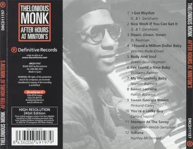 Thelonious Monk - After Hours At Minton's (2001) {Definitive}