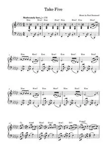 Take Five - The Dave Brubeck Quartet (Piano Solo)