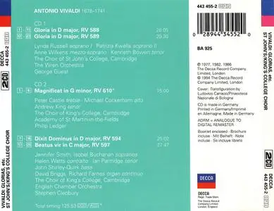 George Guest, Stephen Cleobury, Philip Ledger - Antonio Vivaldi: Glorias, Dixit Dominus, Magnificat, Beatus Vir (1994)