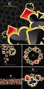 Black Backgrounds with Cards Vector