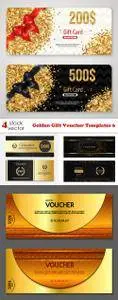 Vectors - Golden Gift Voucher Templates 6