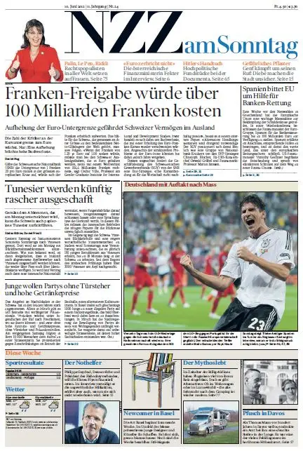 Neue Zürcher Zeitung am Sonntag, 10. Juni 2012