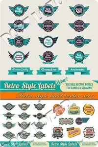 Retro style label vector set 4