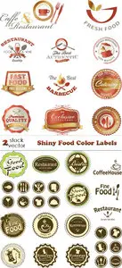 Vectors - Shiny Food Color Labels