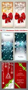 Vectors - Christmas Cards with Bows