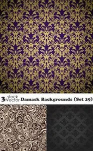 Vectors - Damask Backgrounds (Set 29)