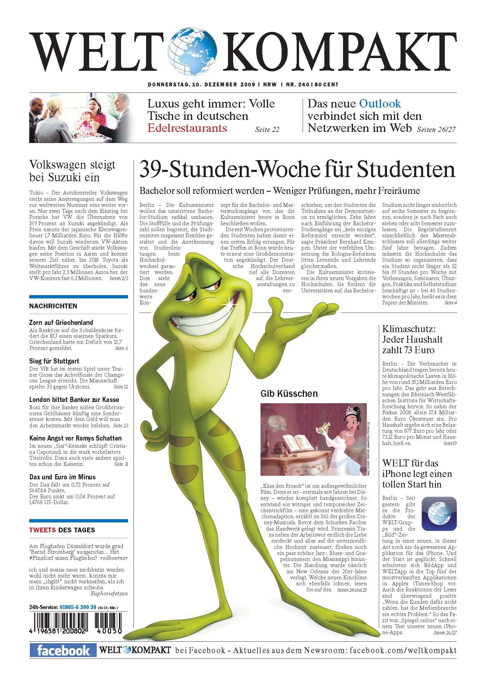 Die Welt kompakt vom 10. Dezember 2009