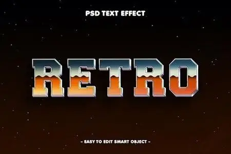 Retro 3D PSD Text Effect - RJEKFMK