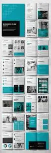 Business Plan Layout with Blue Accents 513056230
