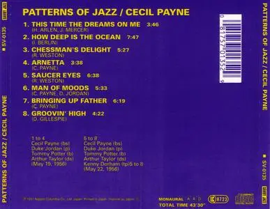 Cecil Payne - Patterns Of Jazz (1956) {Savoy Jazz Japan SV-0135 rel 1991}