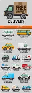 Technical and service transport vehicle vector