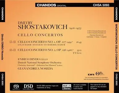 Enrico Dindo, Gianandrea Noseda, Danish National Symphony Orchestra - Dmitri Shostakovich: Cello Concertos Nos. 1 & 2 (2012)