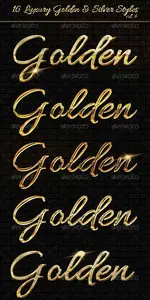 16 Luxury Golden & Silver Text Styles