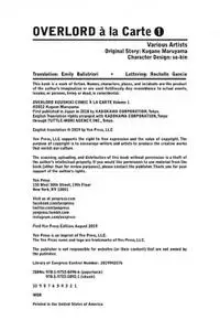 Yen Press - Overlord A La Carte Vol 01 2022 Hybrid Comic eBook