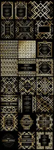 Retro Golden Patterns Vector