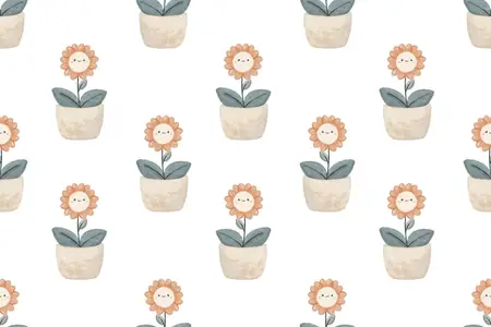 EE - Cute Sunflower Seamless Pattern HXSR6PM