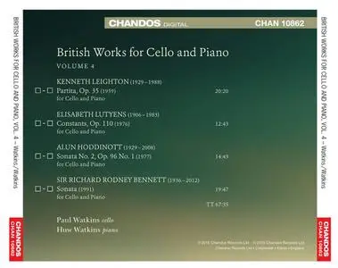 Paul Watkins, Huw Watkins - British Works for Cello and Piano, Volume 4 (2015)