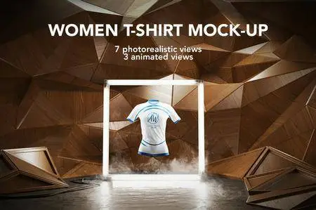 CreativeMarket - Women T-shirt Mock-up / Animated