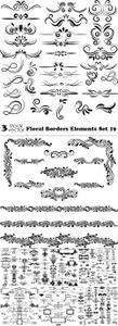 Vectors - Floral Borders Elements Set 19