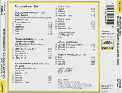 Ulsamer Collegium / Collegium Terpsichore - Tanzmusik um 1600 (1960 & 1973) [reissued on CD 1995] {RE-UP}