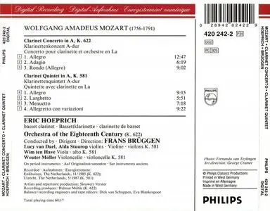 Eric Hoeprich, Frans Brüggen - Wolfgang Amadeus Mozart: Clarinet Concerto, Clarinet Quintet (1988)