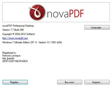 novaPDF Professional Desktop 7.7 Build 398