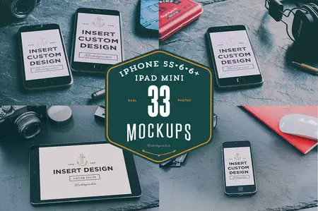 CreativeMarket - 33 iPhones 5s, 6, 6+ & iPad mockups