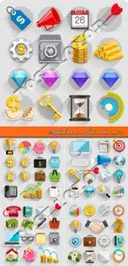 Stylish icons in flat vector set 27