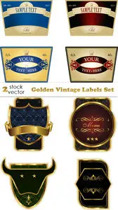 Vectors - Golden Vintage Labels Set