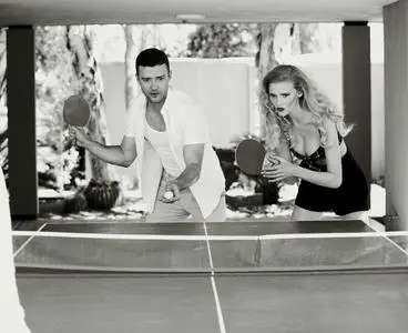 Lara Stone and Justin Timberlake by Norman Jean Roy for Vanity Fair July 2011