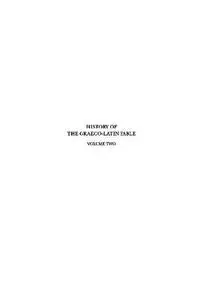 History of the Graeco-Latin Fable: Volume II. the Fable During the Roman Empire and in the Middle Ages